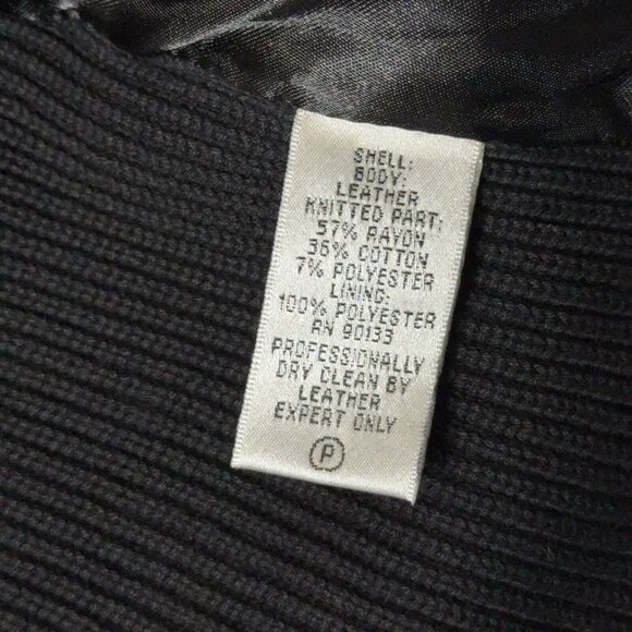 Linea by Louis Dell’Olio Soft Leather Moto Jacket Black Knit Back Sleeves 18W - Picture 16 of 16